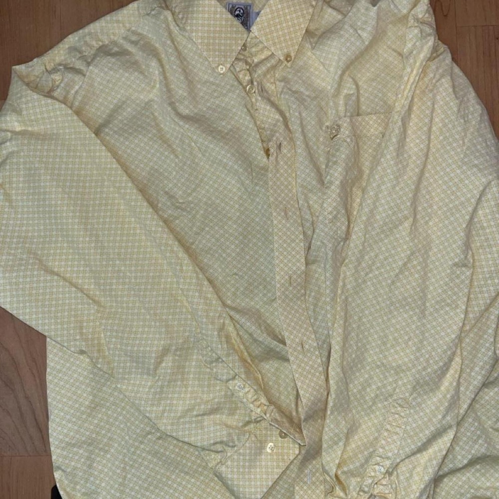 Cinch Yellow and White Checkered Button Up